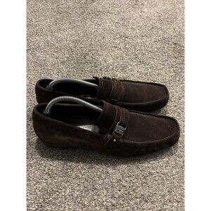 Salvatore Ferragamo Loafers Men's Size 9.5 Brown Suede Shoes